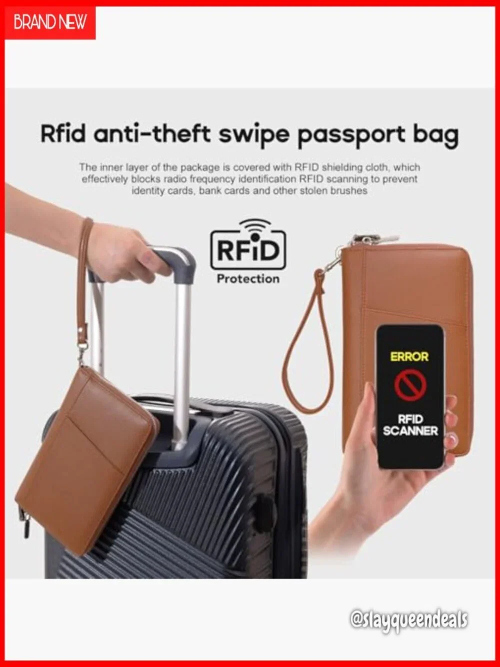 Premium Leather RFID Blocking Passport Holder Wallet Travel Organizer